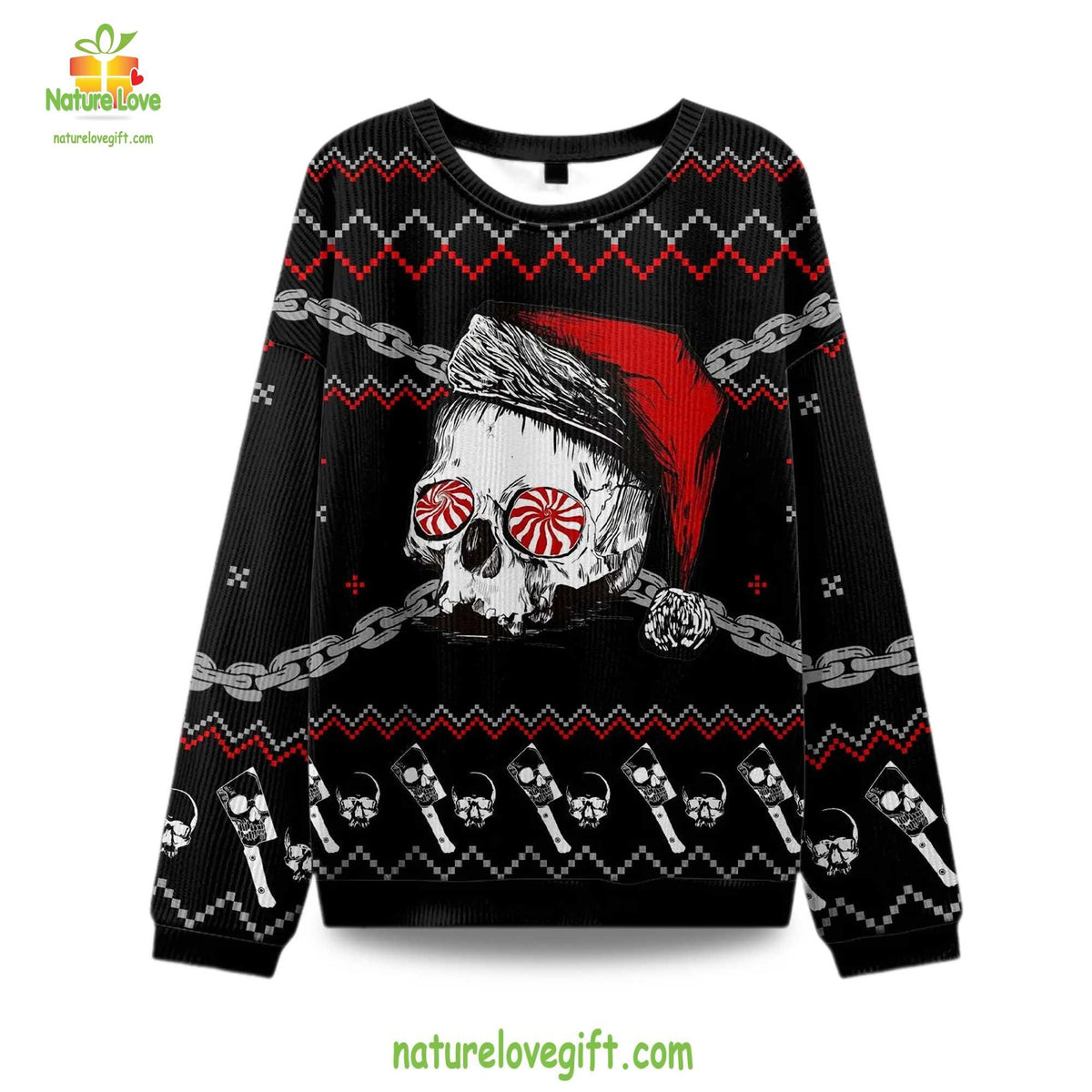 Skulls and Chains Holiday Design Ugly Christmas Sweater - Holiday Gift product image