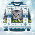 Smoking Meowboro Cat Ugly Christmas Sweater - Holiday Gift product image