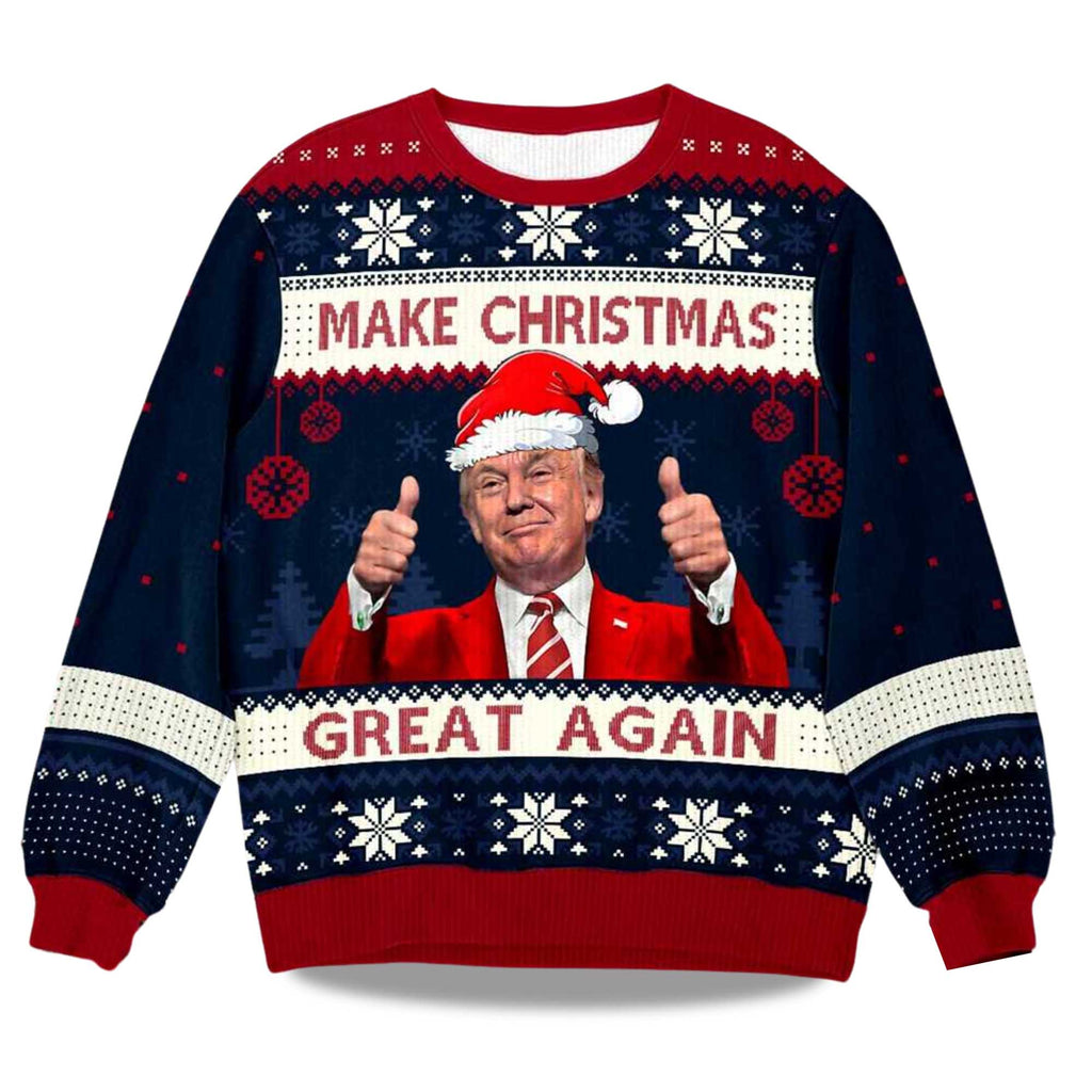 Trump Maga Make Christmas Great Again Ugly Christmas Sweater - Holiday Gift product image