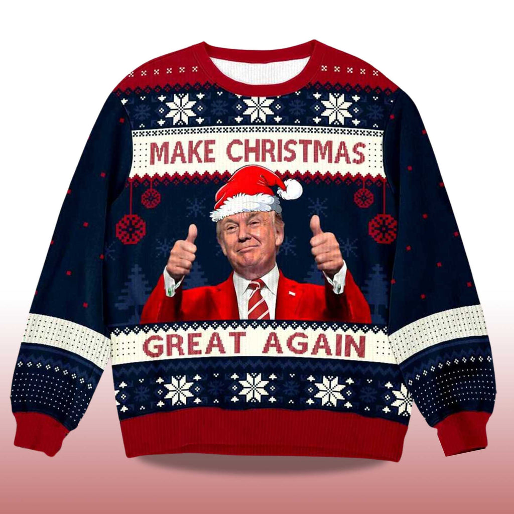 Trump Maga Make Christmas Great Again Ugly Christmas Sweater - Holiday Gift product image 4