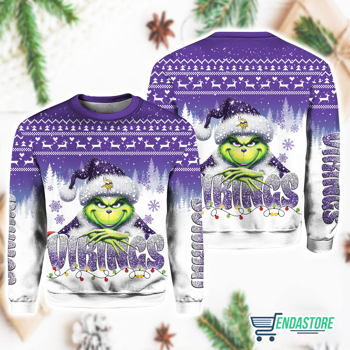 Viking Grnch Season 3D Ugly Christmas Sweater - Holiday Gift product image