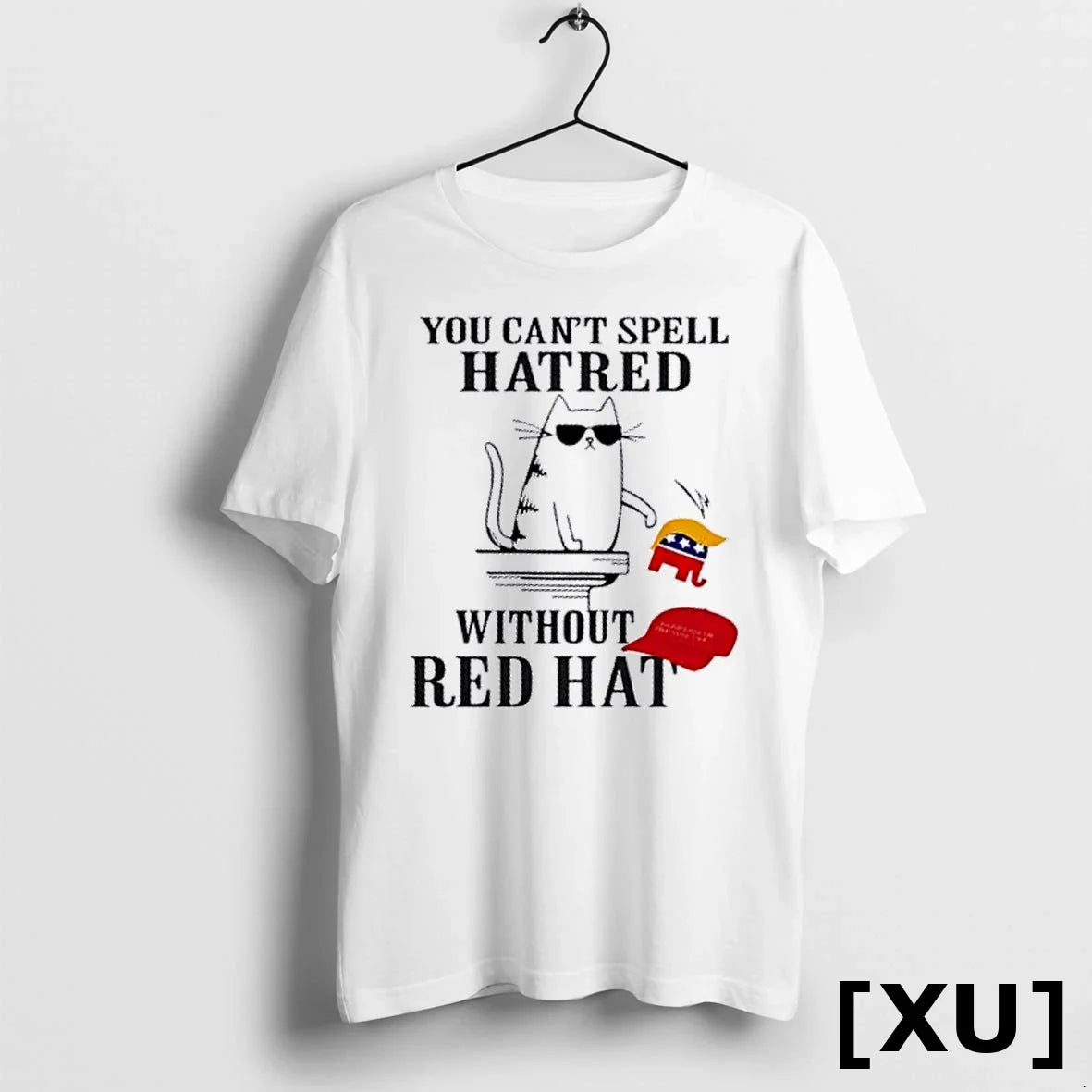 2025 Cat You Cant Spell Hatred Without Red Hat - Adult & Kids T-Shirts, Sweatshirts & Hoodies apparel design preview 1