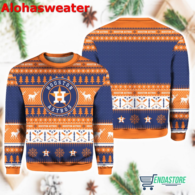 Christmas Astro Baseball Personalized Ugly Christmas Sweater - Holiday Gift product image