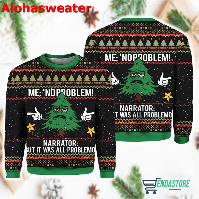 Christmas Tree Me No Problemo Ugly Christmas Sweater - Holiday Gift product image