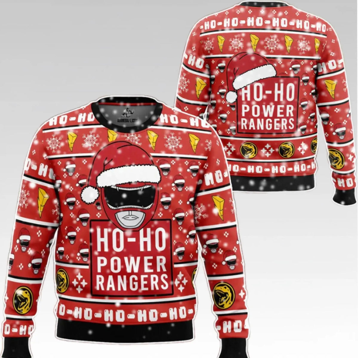 Hoho Power Rangers Red Ugly Christmas Sweater - Holiday Gift product image
