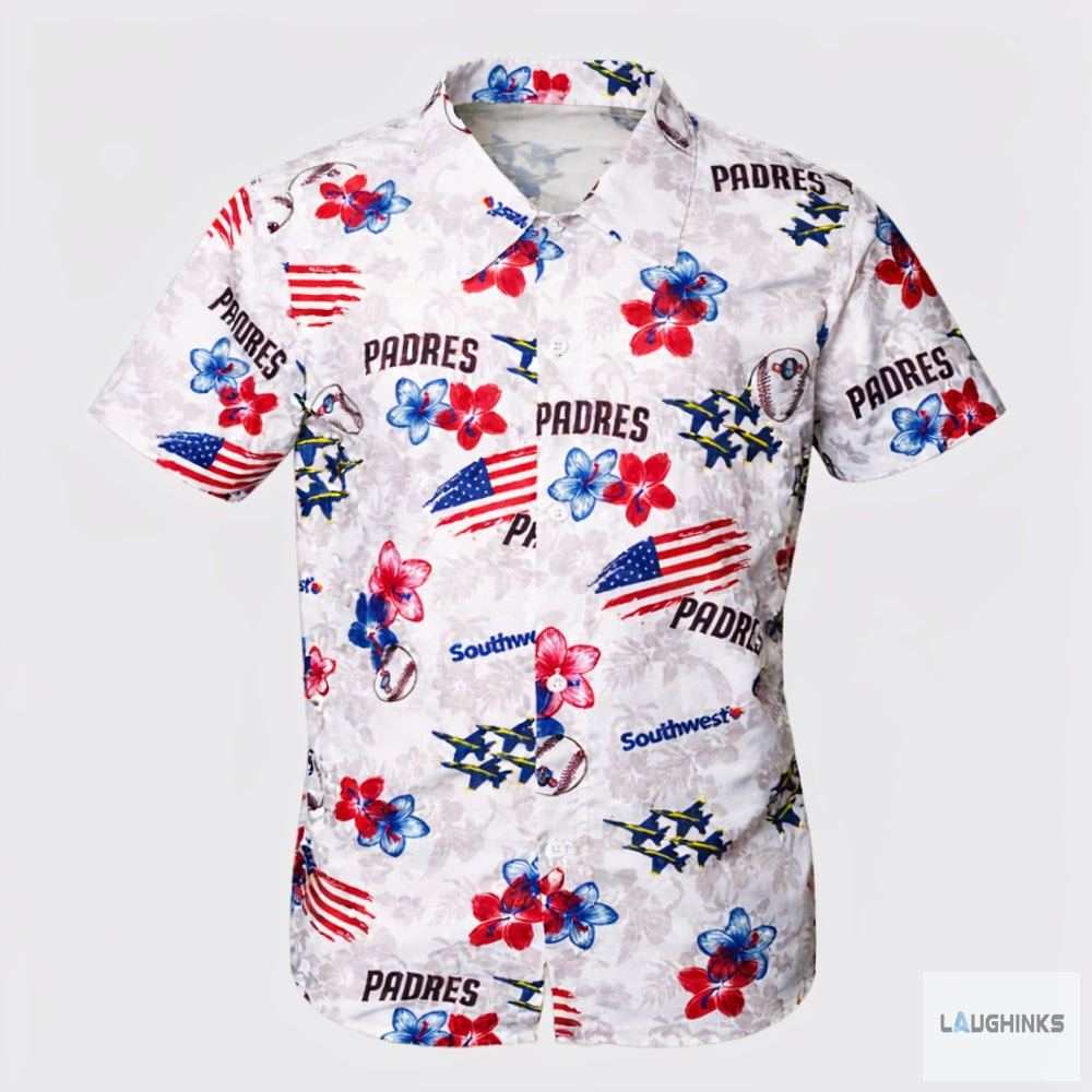2026 San Diego Padres Patriotic Hawaiian Giveaway - Adult & Kids T-Shirts, Sweatshirts & Hoodies apparel design preview 1