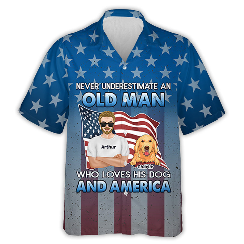 American Old Man Personalized Custom Hawaiian - Adult & Kids T-Shirts, Sweatshirts & Hoodies apparel design preview 1