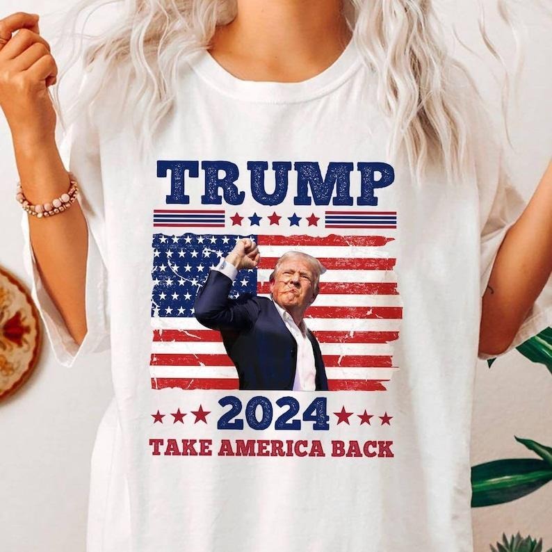 Truump Take America Back 2024 Donald Shot FIGHT 7 13 - Adult & Kids T-Shirts, Sweatshirts & Hoodies apparel design preview 1
