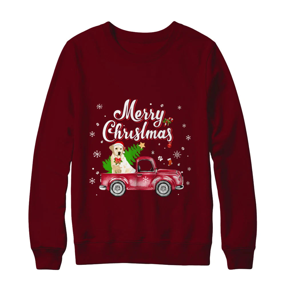 Labrador retriever rides red truck Christmas Sweater - Holiday Gift product image 4