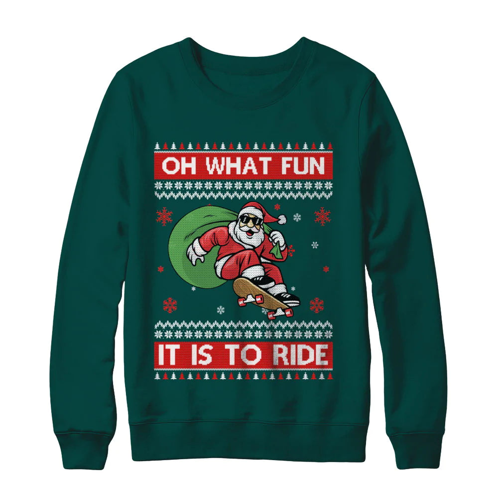 Oh what fun it is to ride skateboard Christmas Sweater - Holiday Gift product image 4