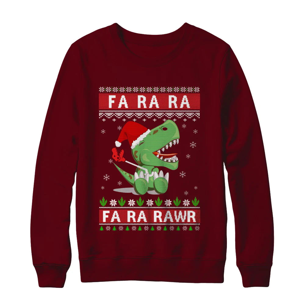 Fa la la fa ra rawr t rex dinosaur Christmas Sweater - Holiday Gift product image 4