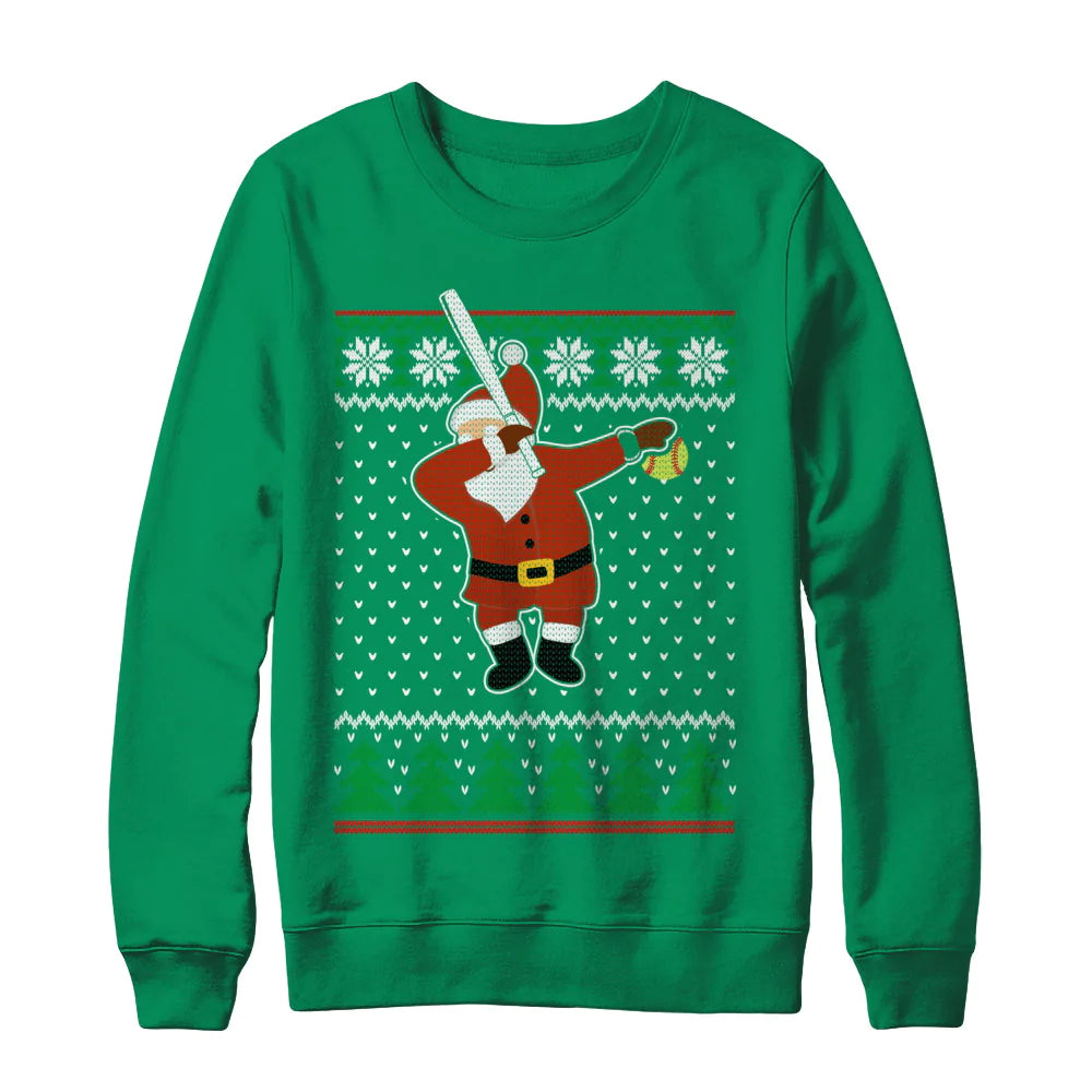 Dabbing santa softball Christmas Sweater - Holiday Gift product image 4