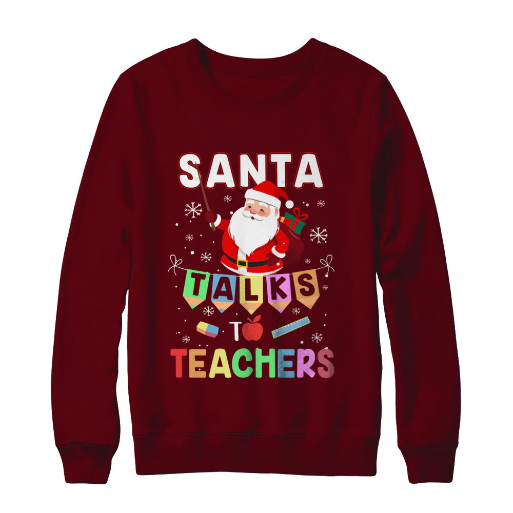 Santa talks to teacher Christmas Sweater - Holiday Gift product image 4