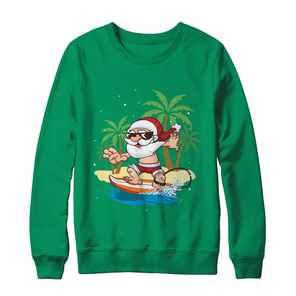Santa surfing hawaiian Christmas Sweater - Holiday Gift product image 4