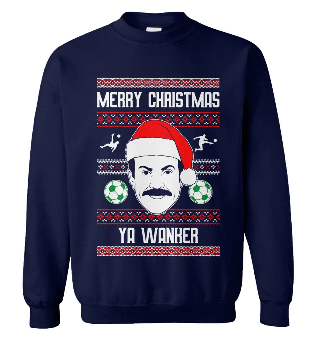 Merry Christmas ya wanker Ted soccer coach Christmas Sweater - Holiday Gift product image 4