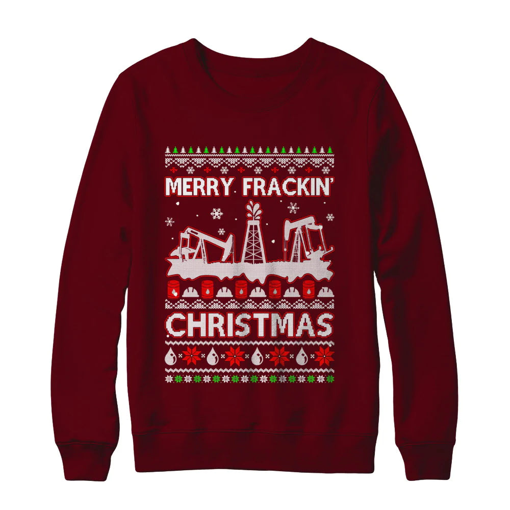 Oilfield merry frackin Christmas Sweater - Holiday Gift product image 3