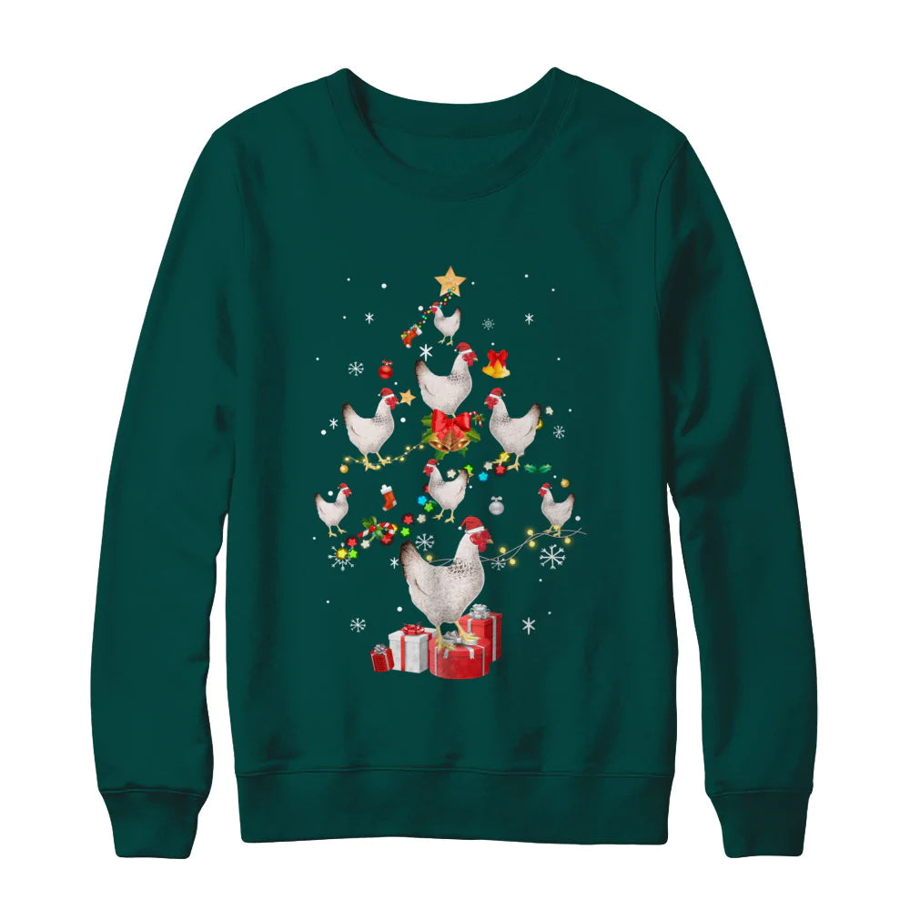 Farmer chicken Christmas tree Christmas Sweater - Holiday Gift product image 4
