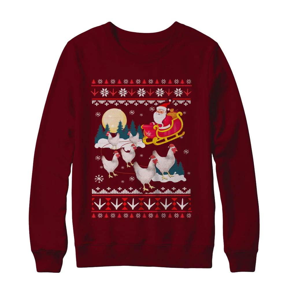 Santa and chicken Christmas Sweater - Holiday Gift product image 4
