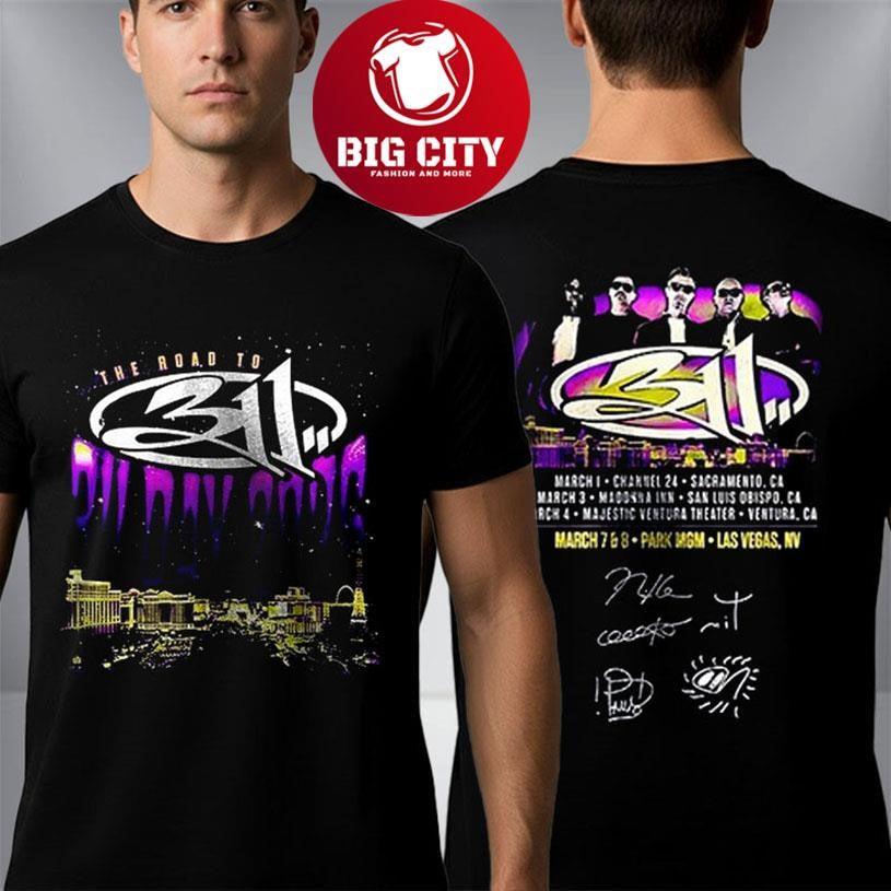 311 Band The Road To Unity Tour 2026 Signature Two - Adult & Kids T-Shirts, Sweatshirts & Hoodies apparel design preview 1