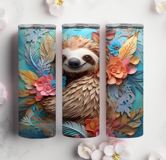 3D Sloth Tumbler Stainless Steel Drinkware - Adult & Kids T-Shirts, Sweatshirts & Hoodies apparel design preview 1