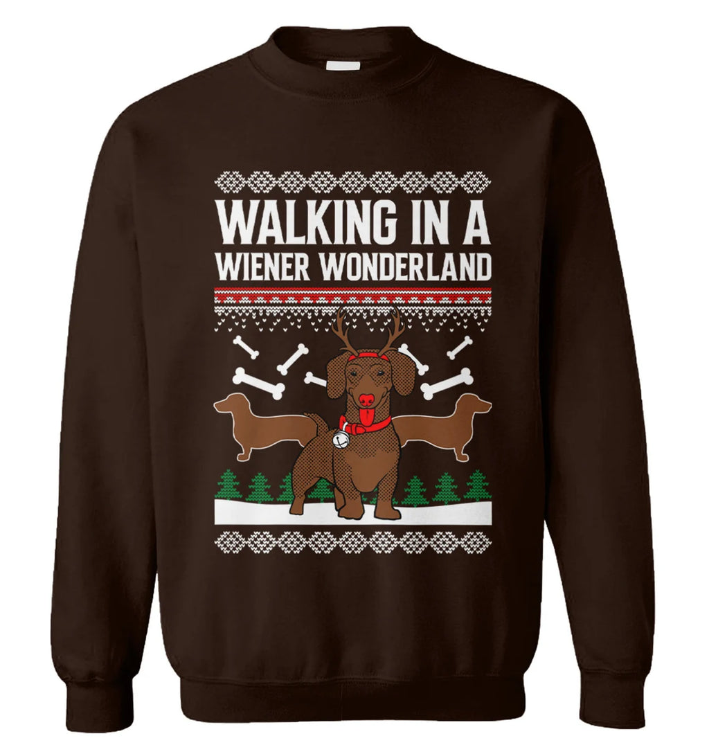 Dachshund walking in a wiener wonderland Christmas Sweater - Holiday Gift product image 3