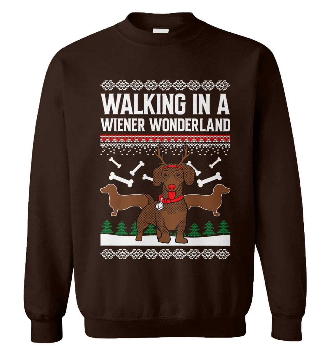 Dachshund walking in a wiener wonderland Christmas Sweater - Holiday Gift product image 3