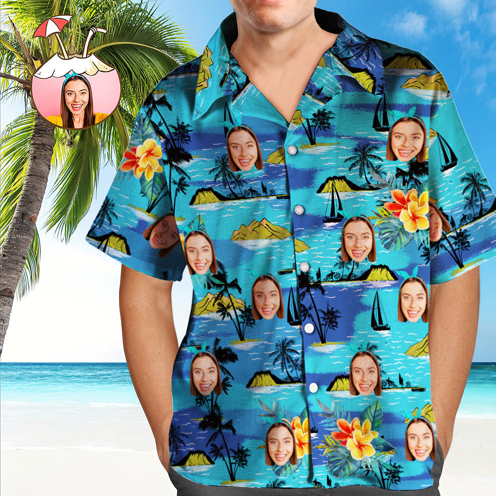 Vice City Custom Face Hawaiian Men's Gang Style - Adult & Kids T-Shirts, Sweatshirts & Hoodies apparel design preview 1