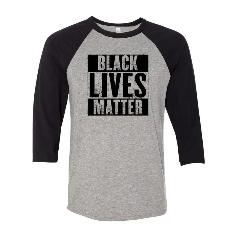 Black Lives Matter 3 4 Sleeve Baseball Casual - Adult & Kids T-Shirts, Sweatshirts & Hoodies apparel design preview 1