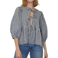 Basic Tie Front Tops Casual Plaid Print 3 4 Sleeve - Adult & Kids T-Shirts, Sweatshirts & Hoodies apparel design preview 1