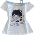 Y2K Kawaii Cartoon Printed Off Shoulder Women's Short - Adult & Kids T-Shirts, Sweatshirts & Hoodies apparel design preview 1