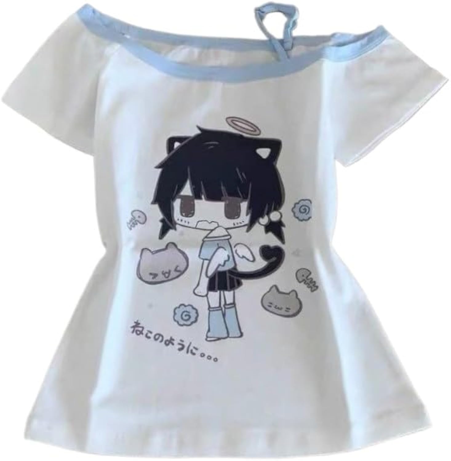 Y2K Kawaii Cartoon Printed Off Shoulder Women's Short - Adult & Kids T-Shirts, Sweatshirts & Hoodies apparel design preview 1