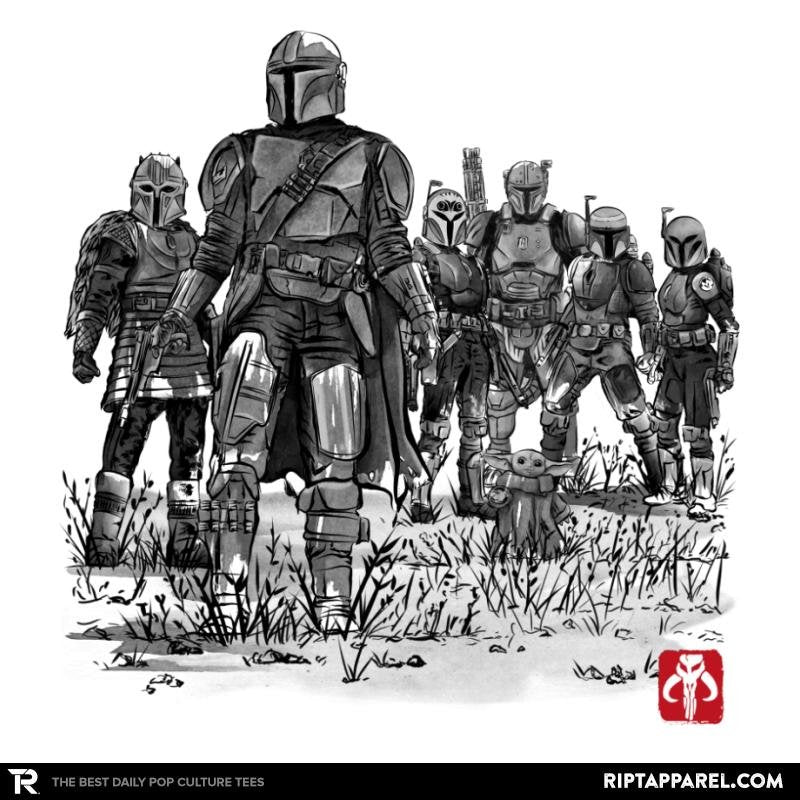 Seven Mandalorians Sumi-e - Adult & Kids T-Shirts, Sweatshirts & Hoodies apparel design preview 1