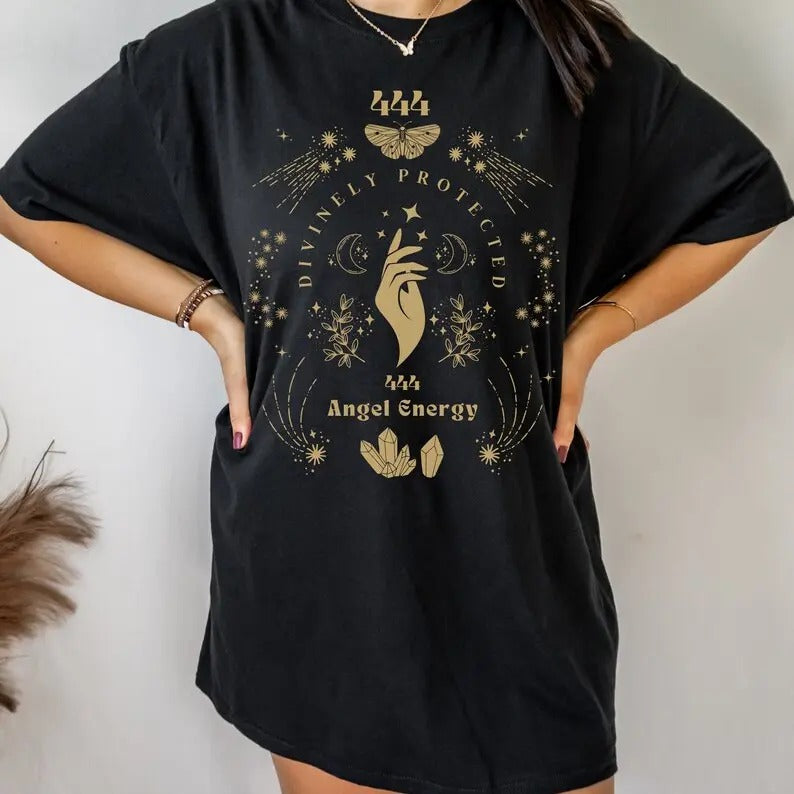 444 Angel Number Numbers Spirituality Mystical - Adult & Kids T-Shirts, Sweatshirts & Hoodies apparel design preview 1
