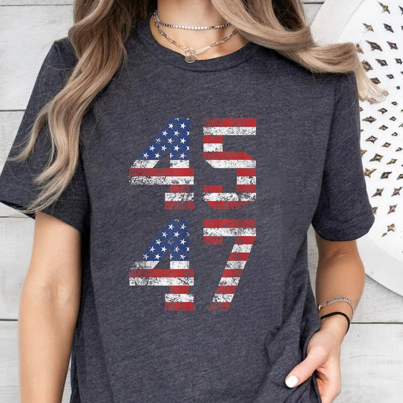 45 47 Trump 2024 Supporter President Election - Adult & Kids T-Shirts, Sweatshirts & Hoodies apparel design preview 1