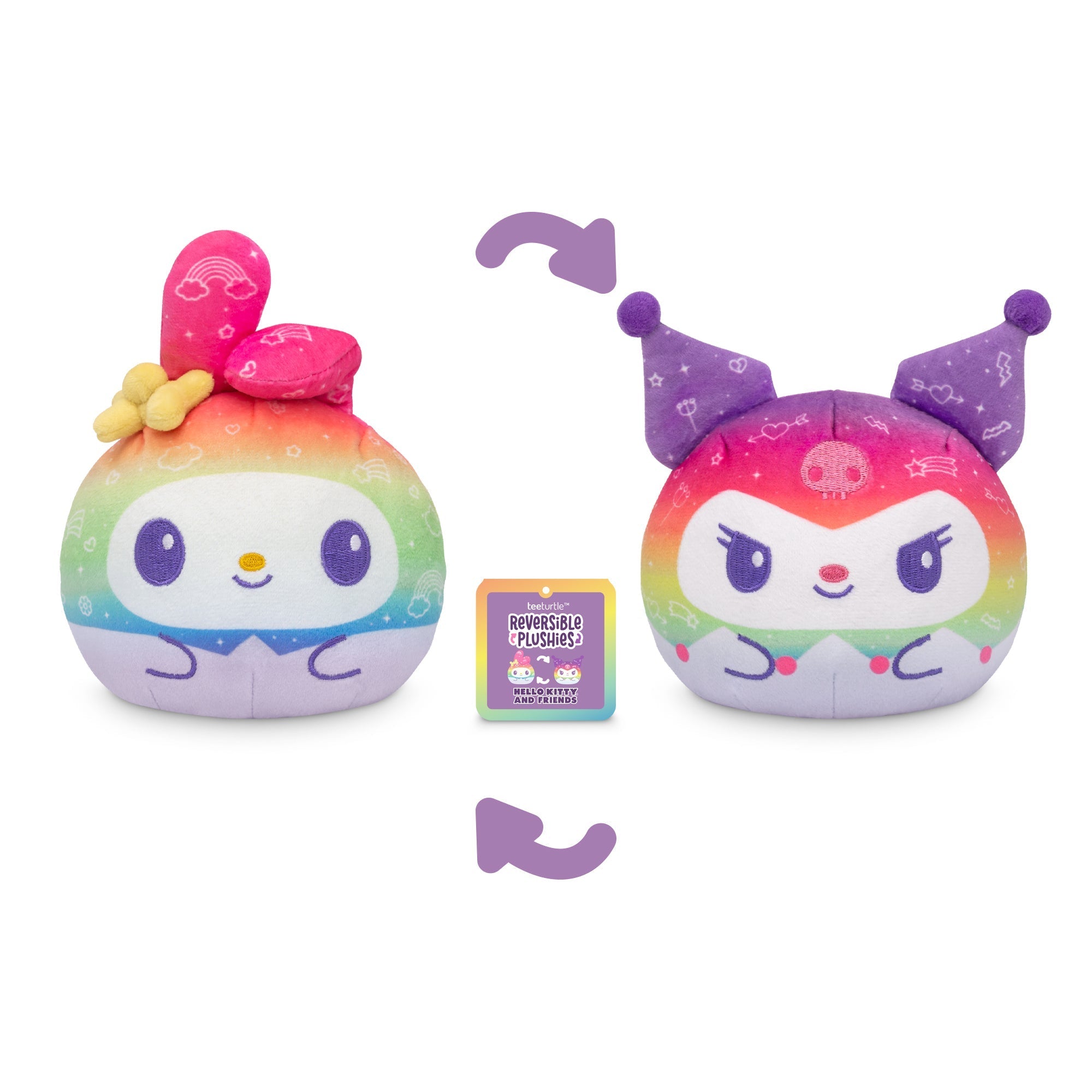 Rainbow My Melody Kuromi 4" Reversible Plushie - Adult & Kids T-Shirts, Sweatshirts & Hoodies apparel design preview 1