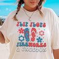 4TH JULY FLIP FLOPS FIREWORKS COTTON SUMMER Comfort - Adult & Kids T-Shirts, Sweatshirts & Hoodies apparel design preview 1