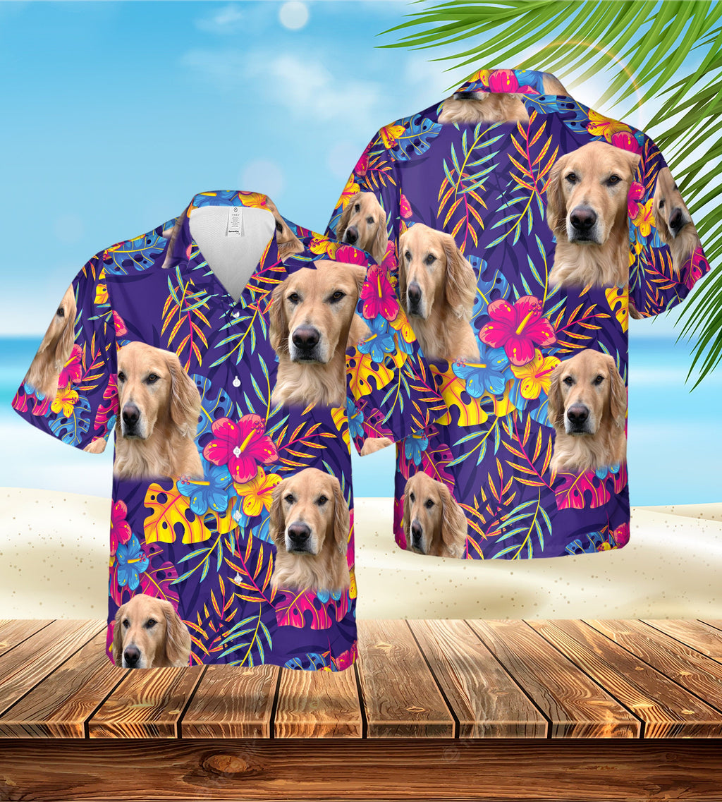Custom Hawaiian (Prismatic Lavender: 1-4 Pets) - Adult & Kids T-Shirts, Sweatshirts & Hoodies apparel design preview 1