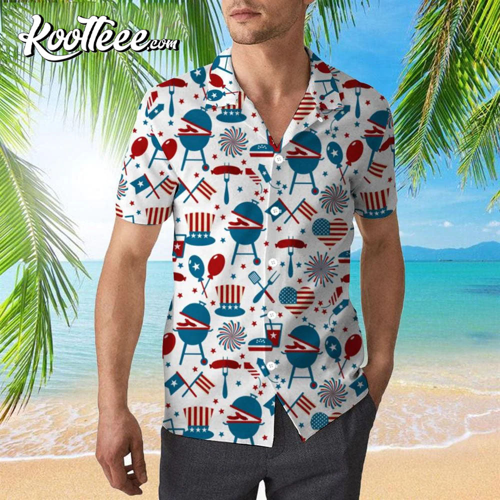 4th July Party Memorial Day Gift For Vetaran Hawaiian - Adult & Kids T-Shirts, Sweatshirts & Hoodies apparel design preview 1
