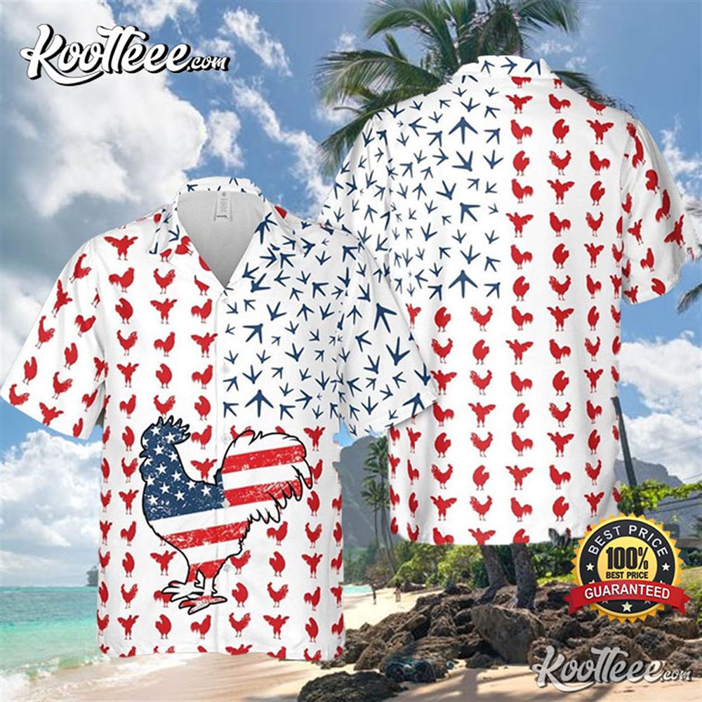 4th Of July Chicken Lovers Hawaiian - Adult & Kids T-Shirts, Sweatshirts & Hoodies apparel design preview 1