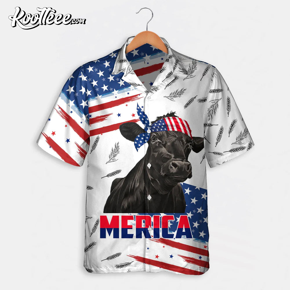 4th Of July Cow Hawaiian - Adult & Kids T-Shirts, Sweatshirts & Hoodies apparel design preview 1