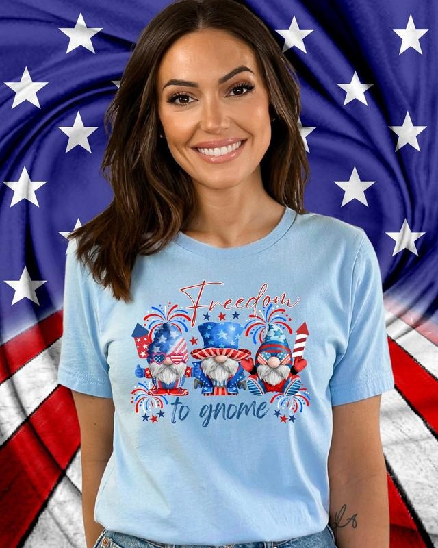 4th July Gnome Free Patriotic Funny Fourth America - Adult & Kids T-Shirts, Sweatshirts & Hoodies apparel design preview 1