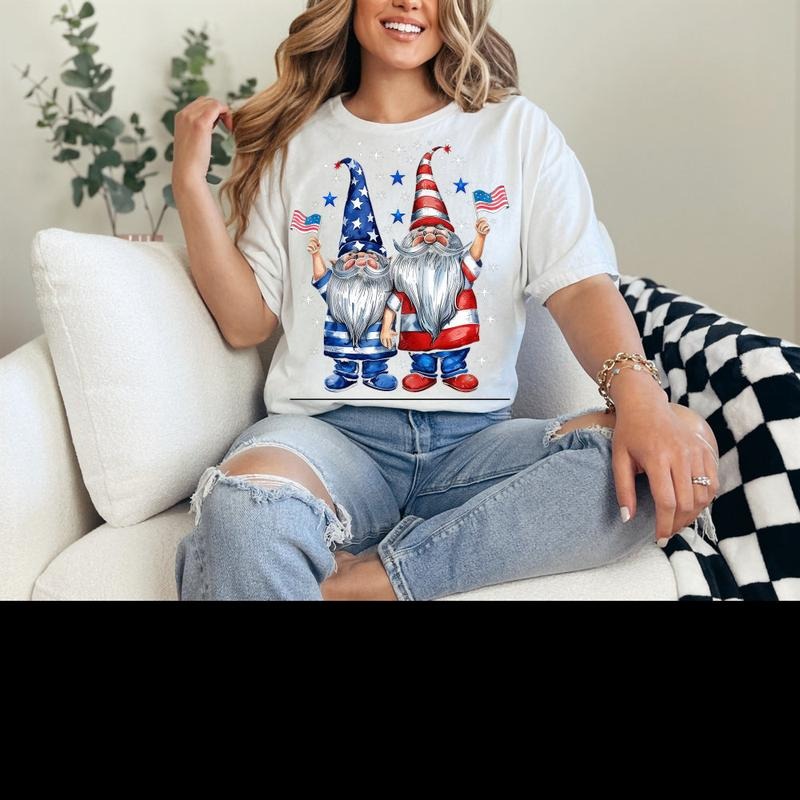 4th July Gnome Gnomes Firework Independence Day - Adult & Kids T-Shirts, Sweatshirts & Hoodies apparel design preview 1