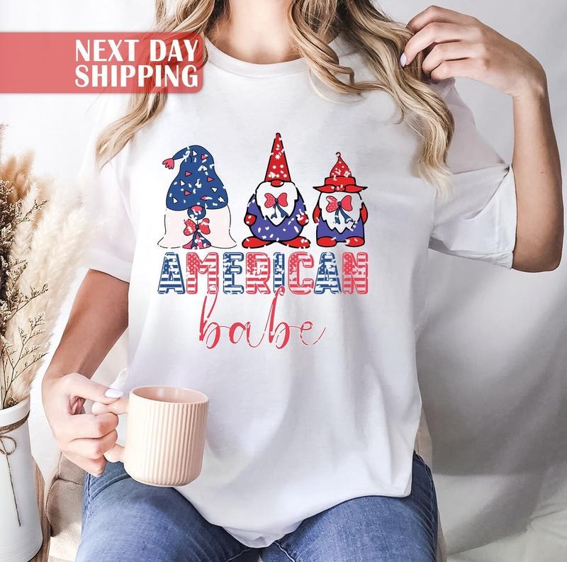 4th July Gnomes American Babe Fourth Patriotic Family - Adult & Kids T-Shirts, Sweatshirts & Hoodies apparel design preview 1