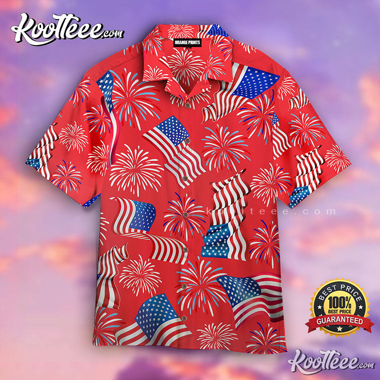 4th Of July Patriotic Hawaiian - Adult & Kids T-Shirts, Sweatshirts & Hoodies apparel design preview 1
