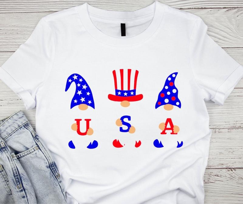 4th July Gnome Patriotic Usa - Adult & Kids T-Shirts, Sweatshirts & Hoodies apparel design preview 1