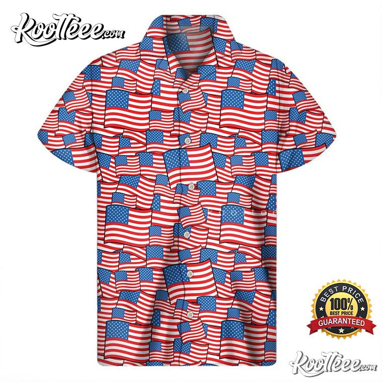 4th Of July Usa Flag Pattern Hawaiian - Adult & Kids T-Shirts, Sweatshirts & Hoodies apparel design preview 1