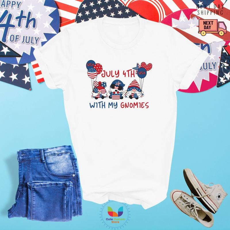 4th July Gnomes Freedom Fourth Independence Day - Adult & Kids T-Shirts, Sweatshirts & Hoodies apparel design preview 1