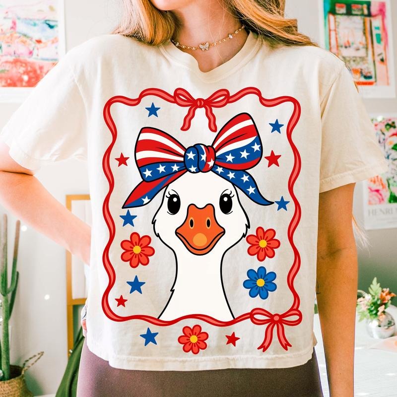 4th July Mama Goose Comfort Colors American Coquette - Adult & Kids T-Shirts, Sweatshirts & Hoodies apparel design preview 1