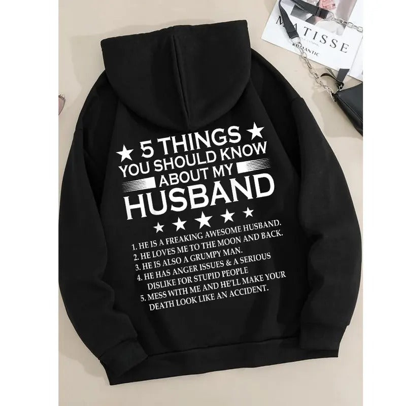 5 Things You Should Know About My Husband Funny - Adult & Kids T-Shirts, Sweatshirts & Hoodies apparel design preview 1