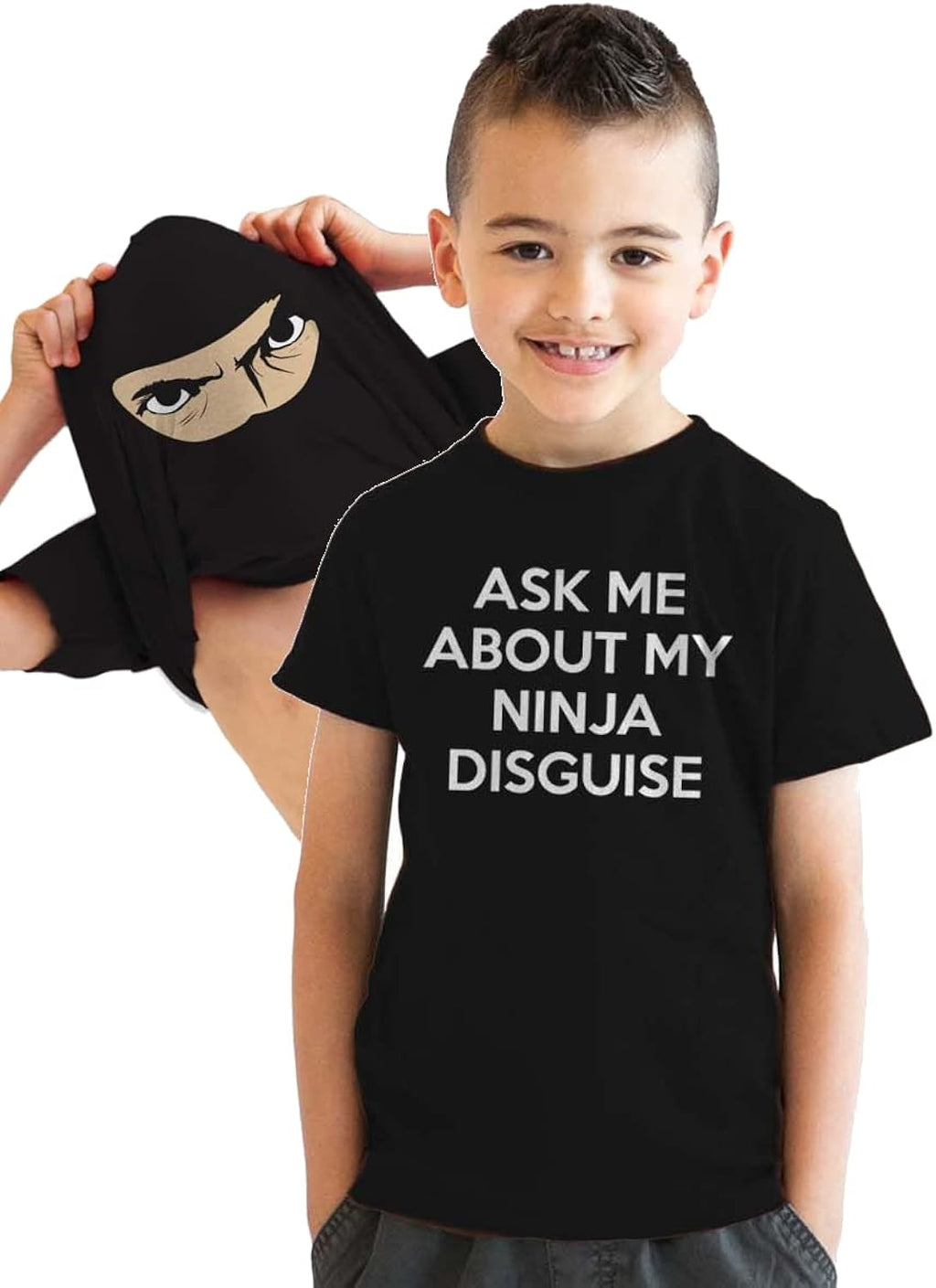 Crazy Dog Youth Ask Me About My Ninja Disguise Funny - Adult & Kids T-Shirts, Sweatshirts & Hoodies apparel design preview 1